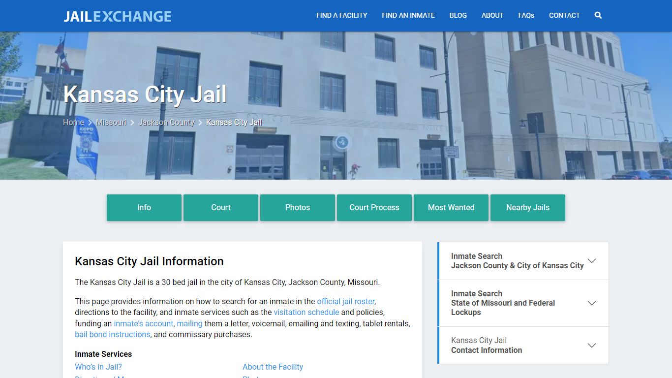 Kansas City Jail, MO Inmate Search, Information